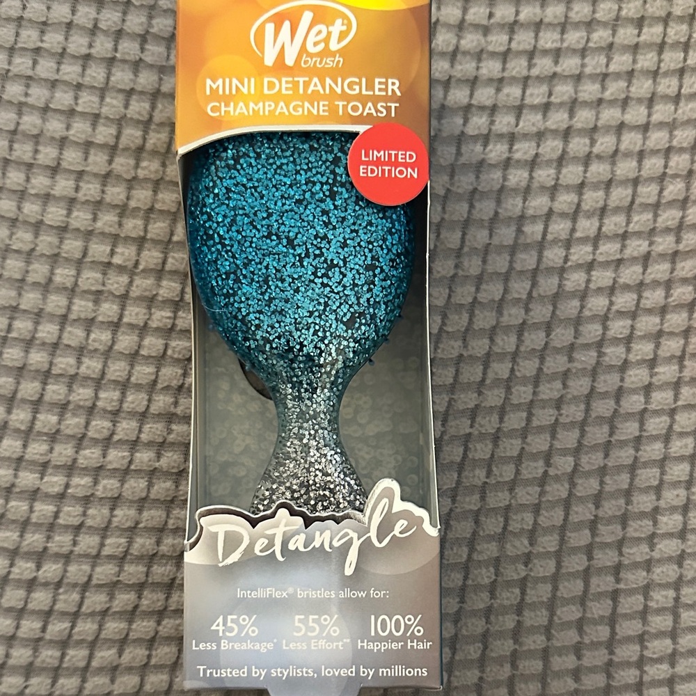 Wet Brush Mini Detangler - Blue and Silver